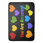 Je bent geweldig regenboog tekst badmat (Voorkant Verticaal)