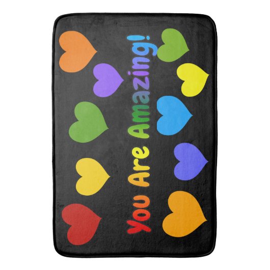 Je bent geweldig regenboog tekst badmat (Voorkant Verticaal)