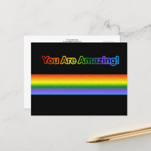 Je bent geweldig! Regenboog tekst briefkaart