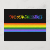 Je bent geweldig! Regenboog tekst briefkaart (Voorkant)