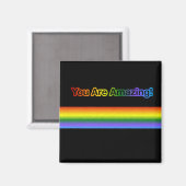 Je bent geweldig! Regenboog tekst Magneet (Voorkant / Achterkant)