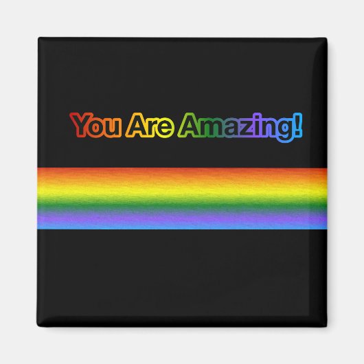 Je bent geweldig! Regenboog tekst Magneet (Voorkant)