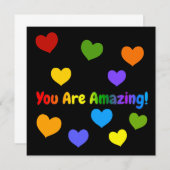 Je bent geweldig regenboog tekst notitiekaartje (Voorkant / Achterkant)