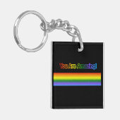 Je bent geweldig! Regenboog tekst Sleutelhanger (Voorkant Links)