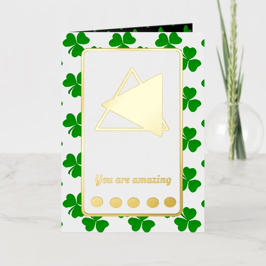 Je bent geweldig Shamrock Clover Irish Folie Wenskaart (Voorkant)