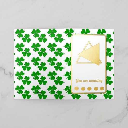 Je bent geweldig Shamrock Clover Irish Folie Wenskaart (Buiten Laag)