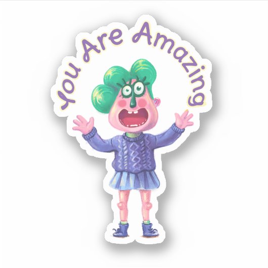 Je bent geweldig sticker (Voorkant)