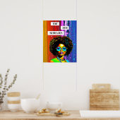 Je bent geweldig | Vrouw van Kleurrijke Kleur Poster (Keuken)
