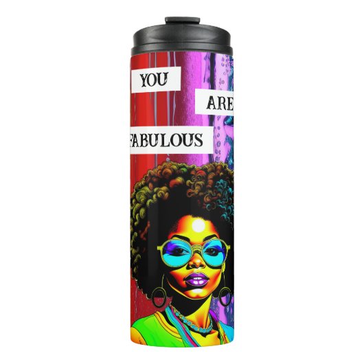 Je bent geweldig | Vrouw van Kleurrijke Kleur Thermosbeker (Voorkant)