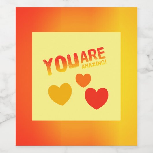 Je bent geweldig wijn etiket (Enkel label)