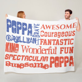 Je bent geweldige aangepaste naam rood wit blauw v fleece deken