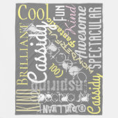 Je bent Geweldige Aangepaste Namen, Woorden, Geel Fleece Deken (Voorkant)