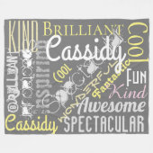 Je bent Geweldige Aangepaste Namen, Woorden, Geel Fleece Deken (Voorkant (Horizontaal))