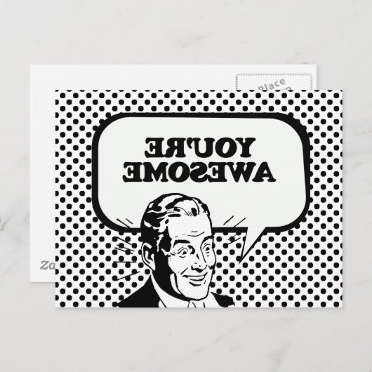 JE BENT GEWELDIGE BRIEFKAART (Voorkant / Achterkant)