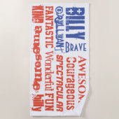 Je bent Geweldige Eigen naam Rood Wit Blauw Vlag V Strandlaken (Voorkant)