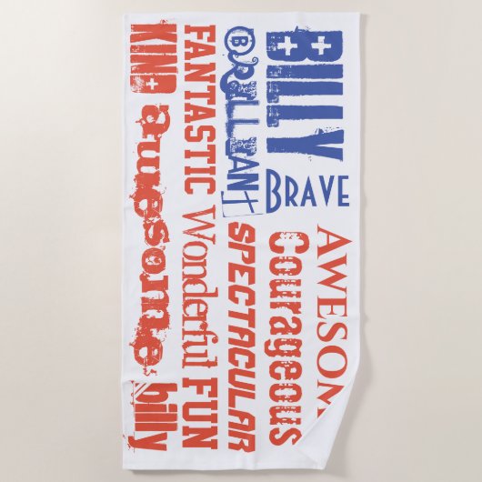 Je bent Geweldige Eigen naam Rood Wit Blauw Vlag V Strandlaken (Voorkant)