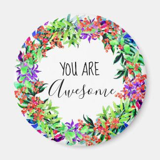 Je bent Geweldige Floral Waterverf Blue Greenery Magneet