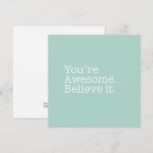Je bent Geweldige. Geloof de Note Card Notitiekaartje (Voorkant / Achterkant)