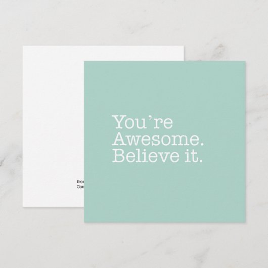 Je bent Geweldige. Geloof de Note Card Notitiekaartje (Voorkant / Achterkant)