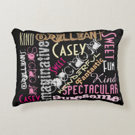 Je bent Geweldige! Gepersonaliseerde Word Collage Accent Kussen