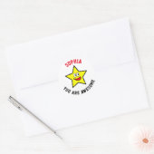 Je bent Geweldige Gold Star-add-naam Ronde Sticker (Envelop)