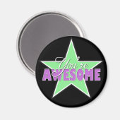 Je bent GEWELDIGE - Groen en Paars Star Magnet (Voorkant / Achterkant)