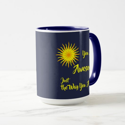 "Je bent Geweldige", heldere, gele zon Mok (Voorkant rechts)