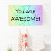 "Je bent GEWELDIGE!"  kleurrijke banner (Insitu)