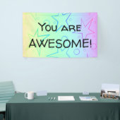 "Je bent GEWELDIGE!"  kleurrijke banner (Beurs)