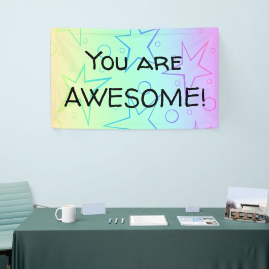 "Je bent GEWELDIGE!" kleurrijke banner (Beurs)