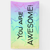 "Je bent GEWELDIGE!"  kleurrijke banner (Verticaal)