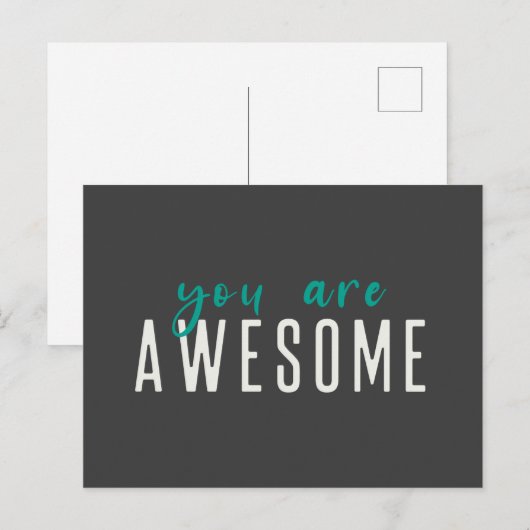 Je bent Geweldige | Modern Quote Green Navy Blue Briefkaart (Voorkant / Achterkant)