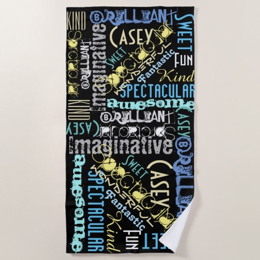 Je bent Geweldige Persoonlijk Woorden van Viering Strandlaken (Voorkant)