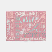 Je bent Geweldige persoonlijke naamwoorden Mauve A Fleece Deken (Voorkant (Horizontaal))