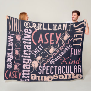 Je bent Geweldige Persoonlijke naamwoorden Navy Pi Fleece Deken