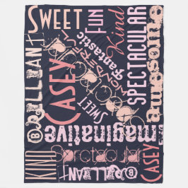 Je bent Geweldige Persoonlijke naamwoorden Navy Pi Fleece Deken