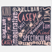 Je bent Geweldige Persoonlijke naamwoorden Navy Pi Fleece Deken (Voorkant (Horizontaal))