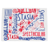 Je bent Geweldige! Rood wit en blauw, aangepast Groot Cadeauzakje (Voorkant)