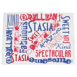 Je bent Geweldige! Rood wit en blauw, aangepast Groot Cadeauzakje