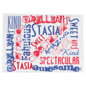 Je bent Geweldige! Rood wit en blauw, aangepast Groot Cadeauzakje (Achterkant)