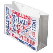 Je bent Geweldige! Rood wit en blauw, aangepast Groot Cadeauzakje (Voorkant Gekanteld)