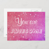 Je bent Geweldige roze Bokeh Briefkaart (Voorkant / Achterkant)