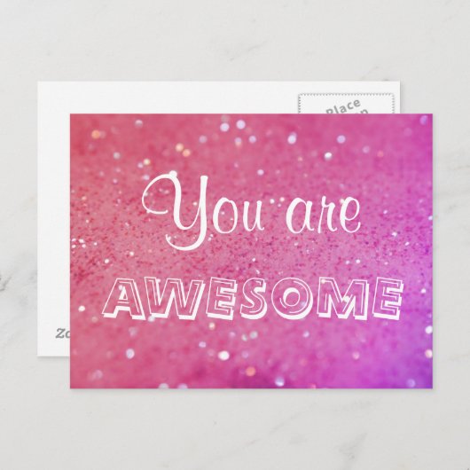 Je bent Geweldige roze Bokeh Briefkaart (Voorkant / Achterkant)