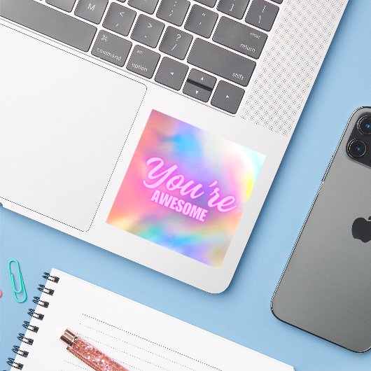 Je bent Geweldige Sticker (Laptop met iPhone)