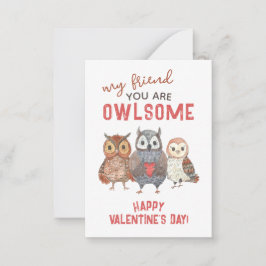 Je bent Geweldige Uilen Klaslokaal Valentijn Kaart Notitiekaartje