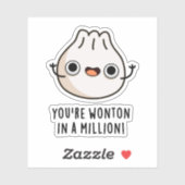 Je bent gewonnen in een miljoen grappige Dimsum wo Sticker (Vel)