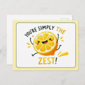 Je bent gewoon de Zest - Fun Lemon Pun Briefkaart (Voorkant / Achterkant)