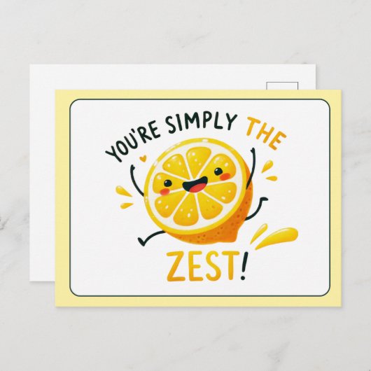 Je bent gewoon de Zest - Fun Lemon Pun Briefkaart (Voorkant / Achterkant)