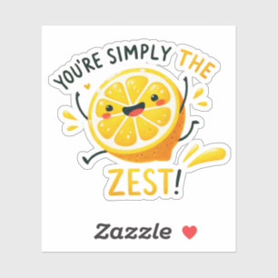 Je bent gewoon de Zest" - Vibrant Lemon Pun Sticker