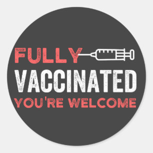 JE BENT GOED VACCINEERD RONDE STICKER